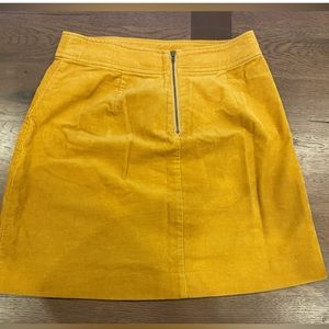 J. Crew Mustard Yellow Corduroy A-Line Short Skirt 0 XS